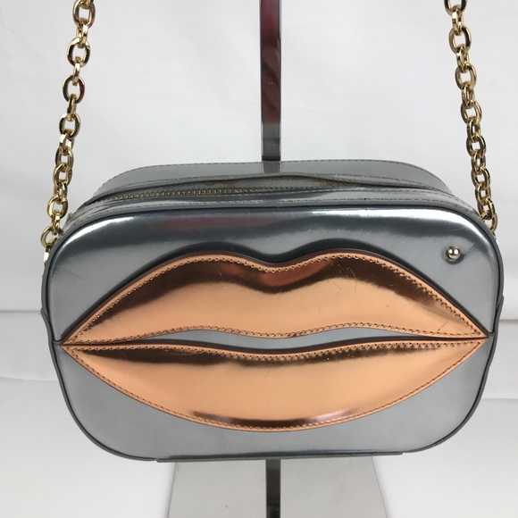 Charlotte Olympia Handbags - Charlotte Olympia Pouty Shoulder Bag in Silver